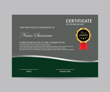 Modern sertifika şablonu ve arka plan