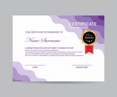 Modern sertifika şablonu ve arka plan