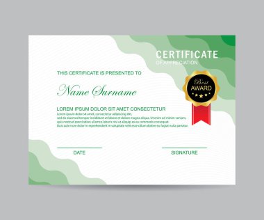 Modern sertifika şablonu ve arka plan
