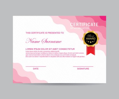 Modern sertifika şablonu ve arka plan