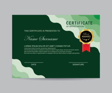 Modern sertifika şablonu ve arka plan
