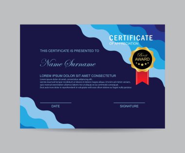 Modern sertifika şablonu ve arka plan