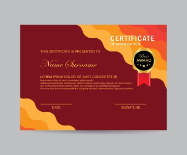 Modern sertifika şablonu ve arka plan