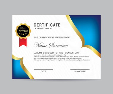 Modern sertifika şablonu ve arka plan