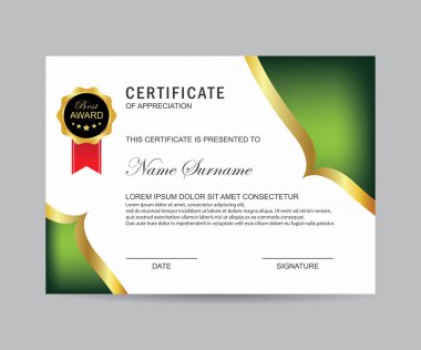 Modern sertifika şablonu ve arka plan