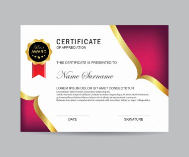 Modern sertifika şablonu ve arka plan