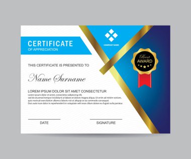 Modern sertifika şablonu ve arka plan