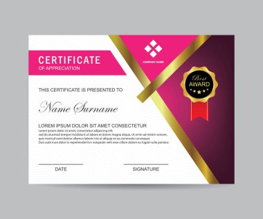 Modern sertifika şablonu ve arka plan