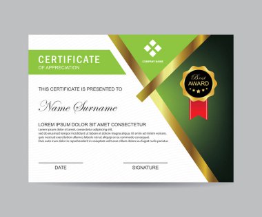 Modern sertifika şablonu ve arka plan