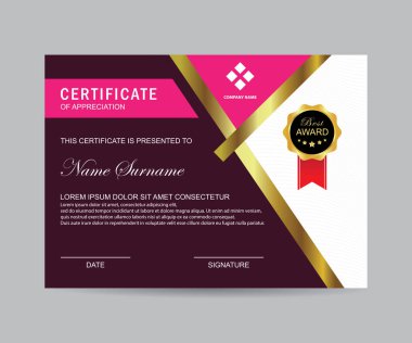 Modern sertifika şablonu ve arka plan