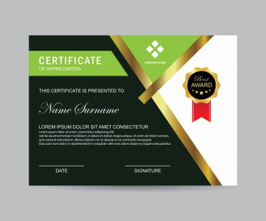 Modern sertifika şablonu ve arka plan