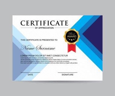 Modern sertifika şablonu ve arka plan