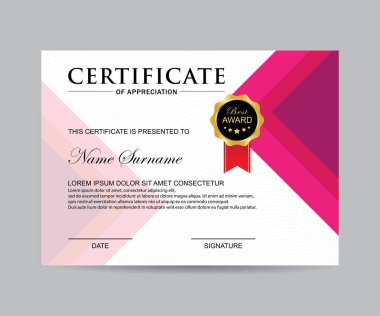 Modern sertifika şablonu ve arka plan