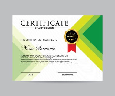 Modern sertifika şablonu ve arka plan