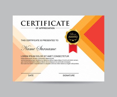 Modern sertifika şablonu ve arka plan