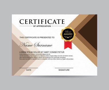 Modern sertifika şablonu ve arka plan