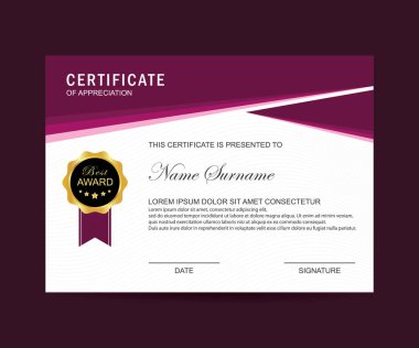 Modern sertifika şablonu ve arka plan