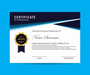 Modern sertifika şablonu ve arka plan