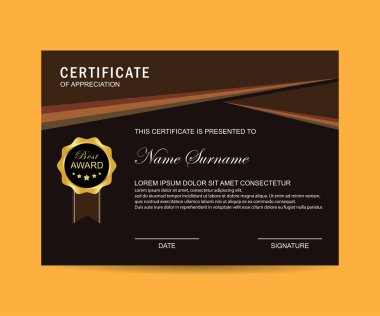 Modern sertifika şablonu ve arka plan