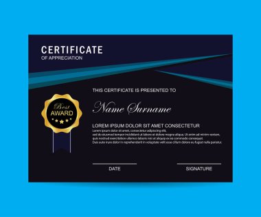 Modern sertifika şablonu ve arka plan