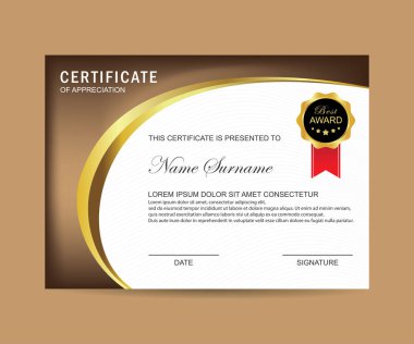 Modern sertifika şablonu ve arka plan