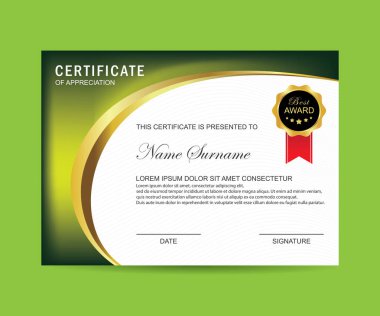 Modern sertifika şablonu ve arka plan