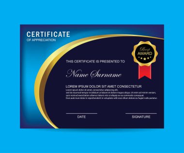 Modern sertifika şablonu ve arka plan
