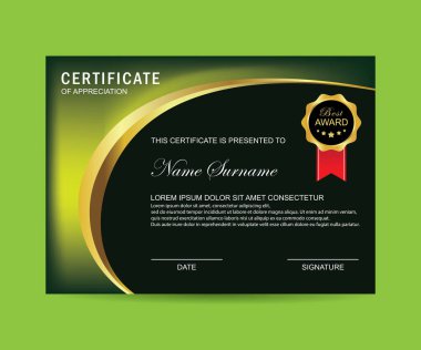 Modern sertifika şablonu ve arka plan