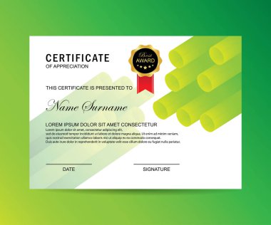 Modern sertifika şablonu ve arka plan