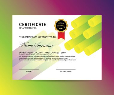 Modern sertifika şablonu ve arka plan