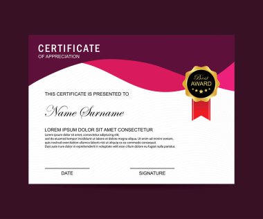 Modern sertifika şablonu ve arka plan