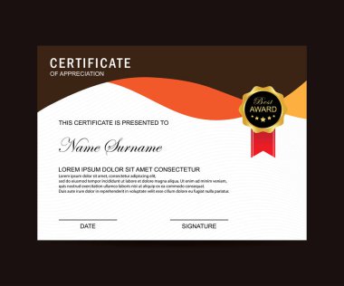 Modern sertifika şablonu ve arka plan