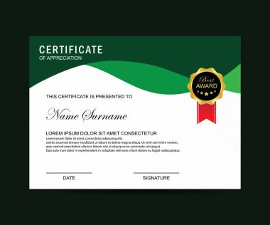 Modern sertifika şablonu ve arka plan