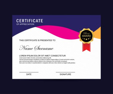 Modern sertifika şablonu ve arka plan