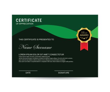 Modern sertifika şablonu ve arka plan