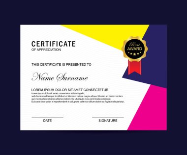 Modern sertifika şablonu ve arka plan