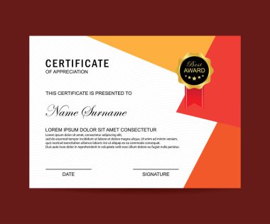 Modern sertifika şablonu ve arka plan