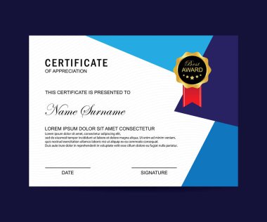 Modern sertifika şablonu ve arka plan