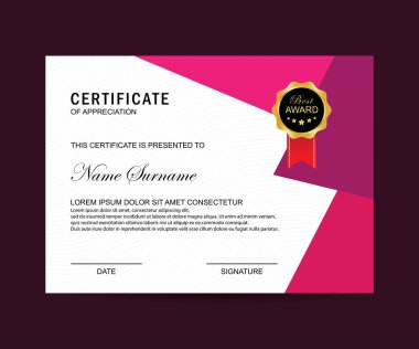 Modern sertifika şablonu ve arka plan