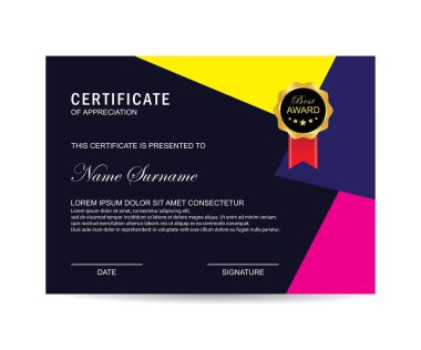 Modern sertifika şablonu ve arka plan