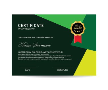 Modern sertifika şablonu ve arka plan
