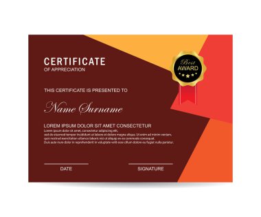 Modern sertifika şablonu ve arka plan
