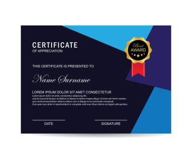 Modern sertifika şablonu ve arka plan