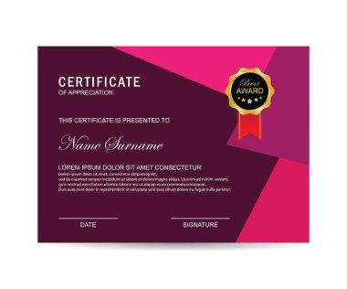 Modern sertifika şablonu ve arka plan
