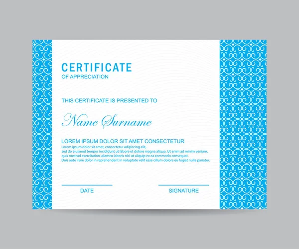 Modèle Certificat Moderne Arrière Plan — Image vectorielle