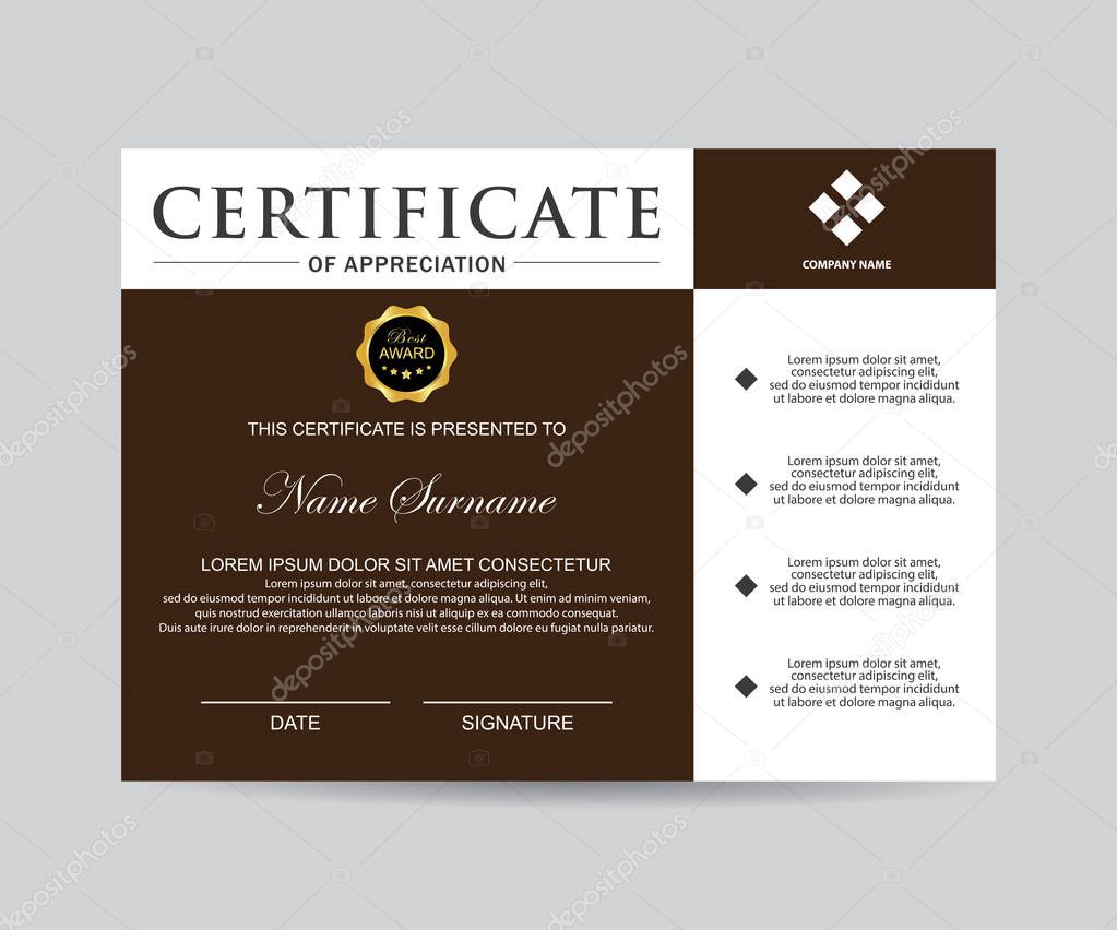 Modern certificate template and background