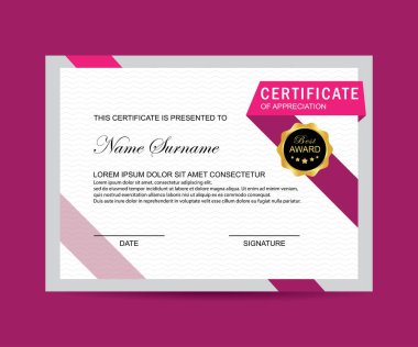 Modern sertifika şablonu ve arka plan