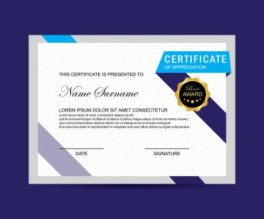 Modern sertifika şablonu ve arka plan