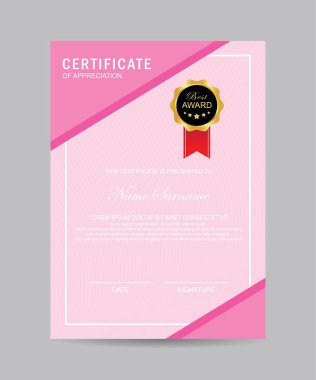 Modern sertifika şablonu ve arka plan