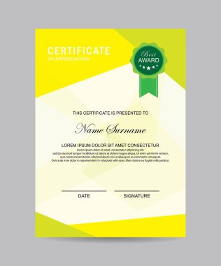 Modern sertifika şablonu ve arka plan